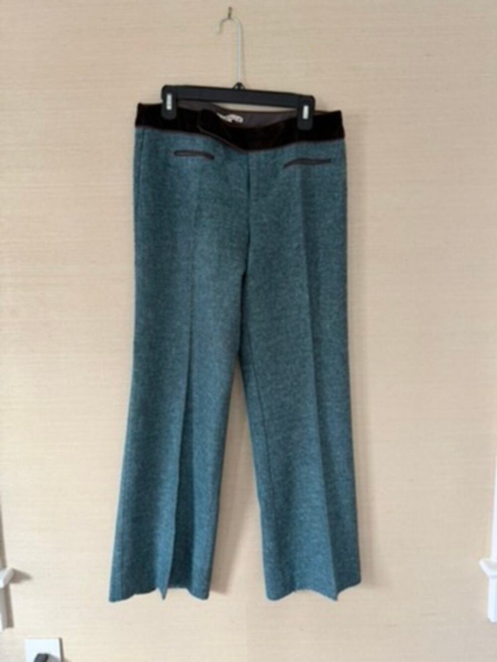 Nanette Lepore Teal Tweed Flare Trouser – Size 10